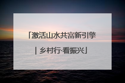 激活山水共富新引擎｜乡村行·看振兴