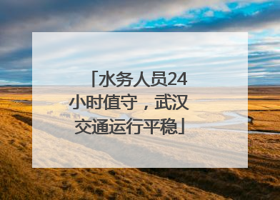 水务人员24小时值守，武汉交通运行平稳