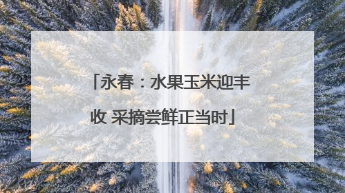 永春：水果玉米迎丰收 采摘尝鲜正当时
