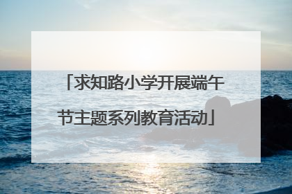 求知路小学开展端午节主题系列教育活动