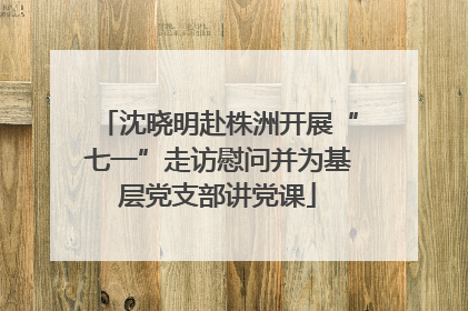 沈晓明赴株洲开展“七一”走访慰问并为基层党支部讲党课