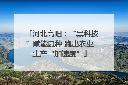 河北高阳：“黑科技”赋能夏种 跑出农业生产“加速度”