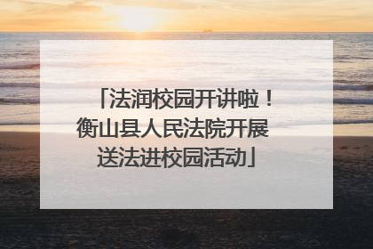 法润校园开讲啦！衡山县人民法院开展 送法进校园活动
