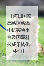 海口国家高新区新添中试实验平台及国际科技成果转化中心