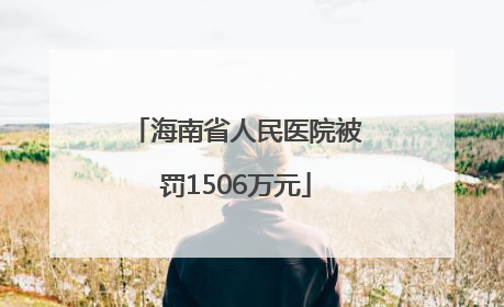 海南省人民医院被罚1506万元