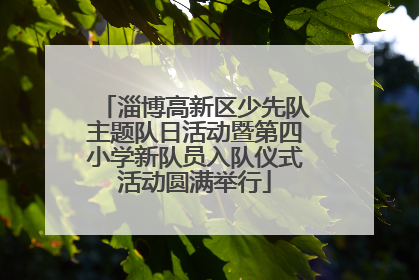 淄博高新区少先队主题队日活动暨第四小学新队员入队仪式活动圆满举行