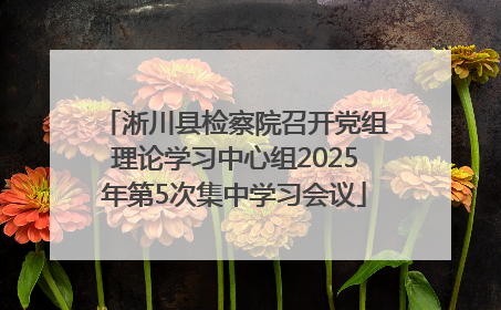 淅川县检察院召开党组理论学习中心组2025年第5次集中学习会议