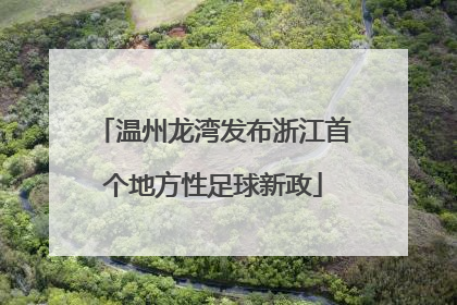温州龙湾发布浙江首个地方性足球新政