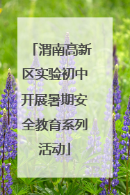 渭南高新区实验初中开展暑期安全教育系列活动