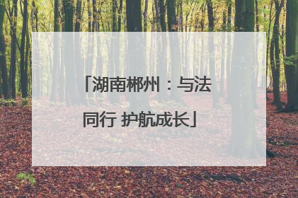 湖南郴州：与法同行 护航成长