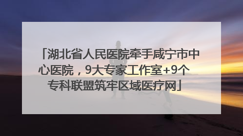 湖北省人民医院牵手咸宁市中心医院，9大专家工作室+9个专科联盟筑牢区域医疗网
