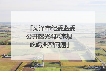 菏泽市纪委监委公开曝光4起违规吃喝典型问题