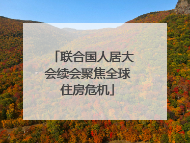 联合国人居大会续会聚焦全球住房危机