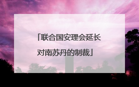 联合国安理会延长对南苏丹的制裁