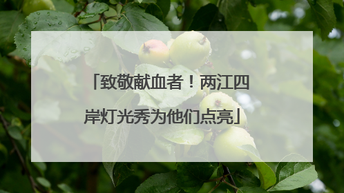 致敬献血者！两江四岸灯光秀为他们点亮