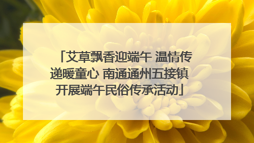 艾草飘香迎端午 温情传递暖童心 南通通州五接镇开展端午民俗传承活动