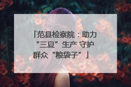 范县检察院：助力“三夏”生产 守护群众“粮袋子”