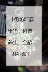 街坊汇嘉年华：科技养生，全龄共狂欢