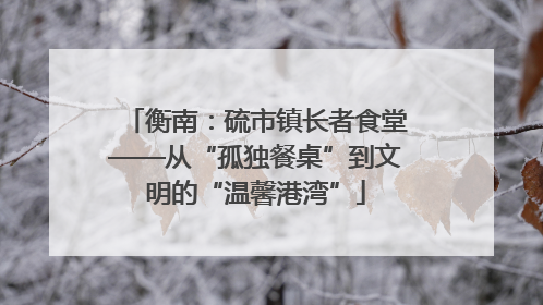 衡南：硫市镇长者食堂——从“孤独餐桌”到文明的“温馨港湾”