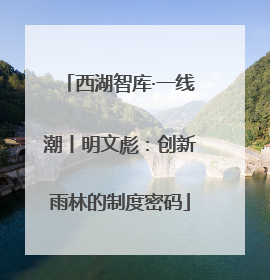 西湖智库·一线潮丨明文彪：创新雨林的制度密码