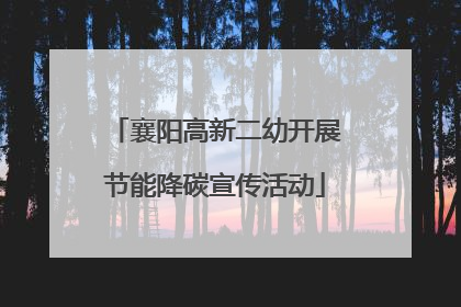 襄阳高新二幼开展节能降碳宣传活动
