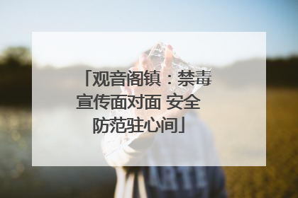 观音阁镇：禁毒宣传面对面 安全防范驻心间