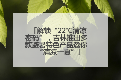 解锁“22℃清凉密码”，吉林推出多款避暑特色产品邀你“清凉一夏”