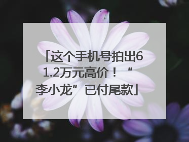 这个手机号拍出61.2万元高价！“李小龙”已付尾款