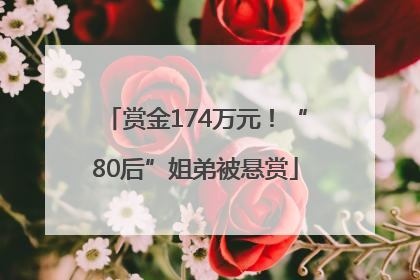赏金174万元！“80后”姐弟被悬赏