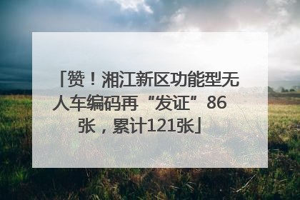 赞！湘江新区功能型无人车编码再“发证”86张，累计121张