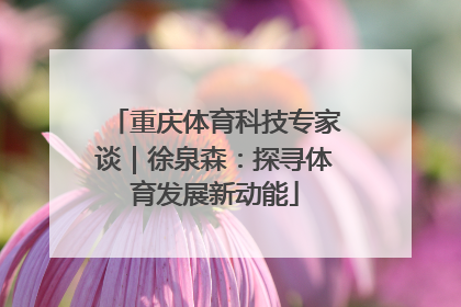 重庆体育科技专家谈｜徐泉森：探寻体育发展新动能