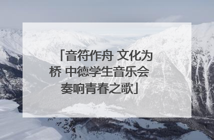 音符作舟 文化为桥 中德学生音乐会奏响青春之歌