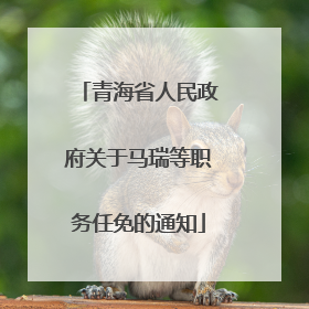 青海省人民政府关于马瑞等职务任免的通知