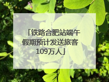 铁路合肥站端午假期预计发送旅客109万人