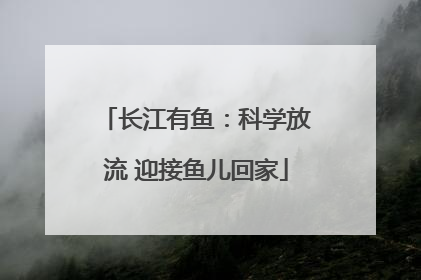 长江有鱼：科学放流 迎接鱼儿回家