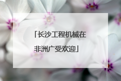 长沙工程机械在非洲广受欢迎