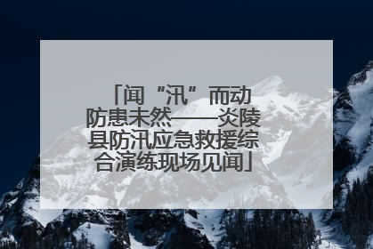闻“汛”而动 防患未然——炎陵县防汛应急救援综合演练现场见闻