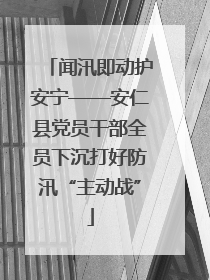闻汛即动护安宁——安仁县党员干部全员下沉打好防汛“主动战”