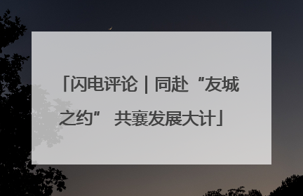 闪电评论｜同赴“友城之约” 共襄发展大计