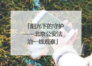阳光下的守护——北京公安法治一线观察