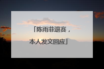陈雨菲退赛，本人发文回应