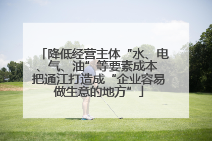 降低经营主体“水、电、气、油”等要素成本 把通江打造成“企业容易做生意的地方”