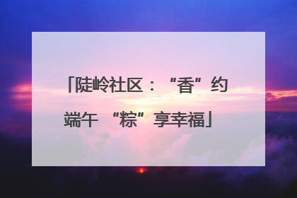 陡岭社区：“香”约端午 “粽”享幸福