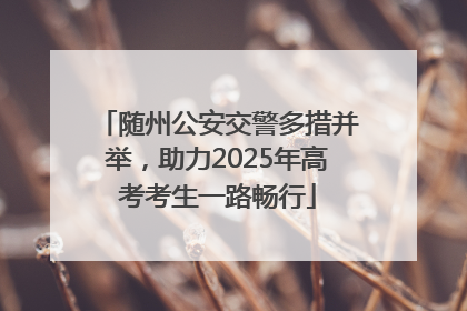 随州公安交警多措并举，助力2025年高考考生一路畅行