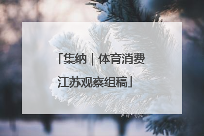 集纳｜体育消费江苏观察组稿