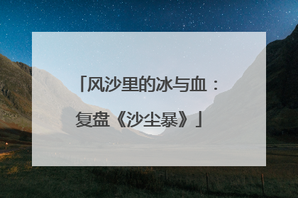 风沙里的冰与血：复盘《沙尘暴》
