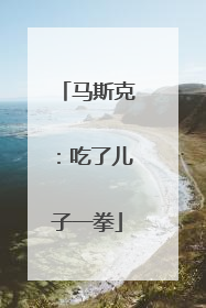 马斯克：吃了儿子一拳