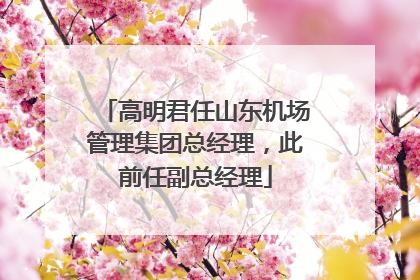 高明君任山东机场管理集团总经理，此前任副总经理