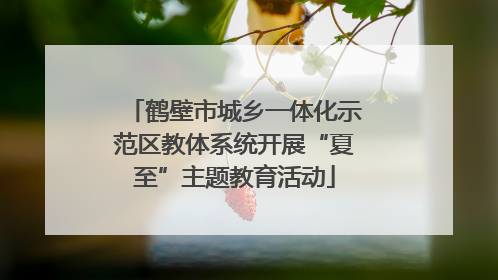 鹤壁市城乡一体化示范区教体系统开展“夏至”主题教育活动