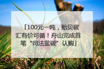100元一吨，贻贝碳汇有价可循！舟山完成首笔“司法蓝碳”认购